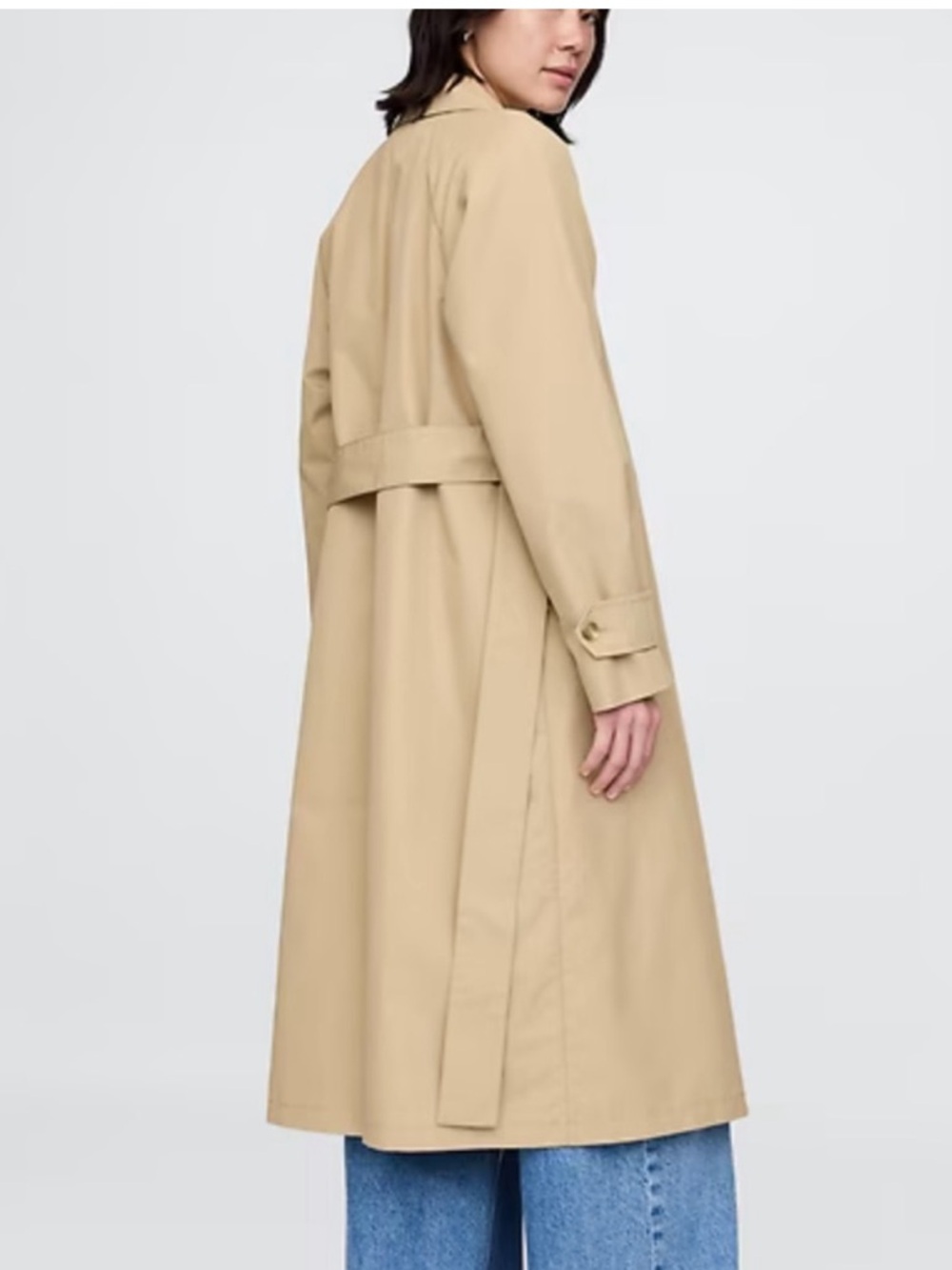 Gap Classic Women's Double-Breasted Trench Coat in Beige - Picture 3 of 5